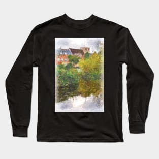 Kintbury From the Canal a Digital Painting Long Sleeve T-Shirt